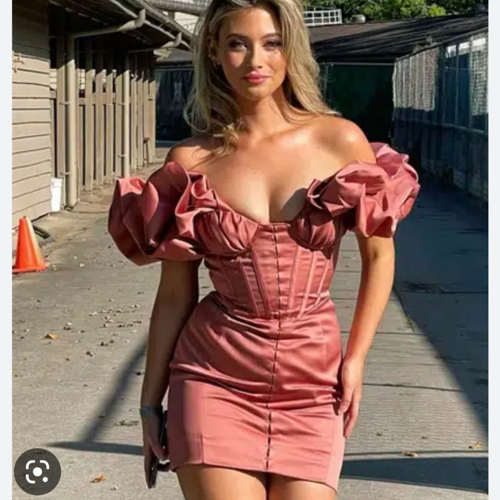 Annabelle house of cb rose off the shoulder ruffle dress